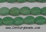 CAJ665 15.5 inches 8*12mm twisted rice green aventurine beads