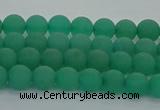 CAJ710 15.5 inches 4mm round matte green aventurine beads