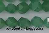 CAJ733 15.5 inches 10mm faceted nuggets green aventurine beads