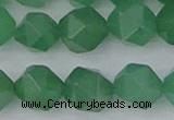 CAJ734 15.5 inches 12mm faceted nuggets green aventurine beads