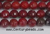 CAJ759 15.5 inches 6mm faceted round apple jasper beads