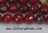 CAJ760 15.5 inches 8mm faceted round apple jasper beads