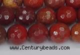 CAJ761 15.5 inches 10mm faceted round apple jasper beads