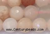 CAJ858 15 inches 8mm faceted round pink aventurine beads