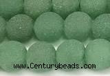 CAJ881 15 inches 6mm round matte green aventurine beads