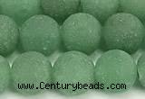 CAJ882 15 inches 8mm round matte green aventurine beads