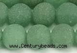 CAJ884 15 inches 12mm round matte green aventurine beads