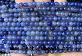 CAJ886 15 inches 4mm round blue aventurine jade beads wholesale