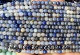CAJ893 15 inches 4mm faceted round blue aventurine beads wholesale