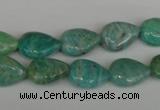 CAM1024 15.5 inches 10*13mm flat teardrop natural Russian amazonite beads