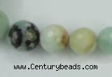 CAM110 15.5 inches multi-size faceted round amazonite gemstone beads