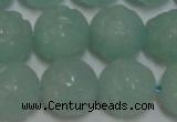 CAM1126 15.5 inches 16mm carved round amazonite beads wholesale