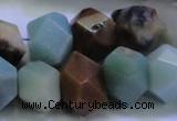 CAM1138 12*16mm - 13*18mm faceted nuggets amazonite gemstone beads