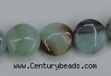 CAM122 15.5 inches 16mm flat round amazonite gemstone beads