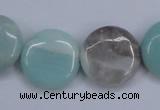 CAM123 15.5 inches 20mm flat round amazonite gemstone beads