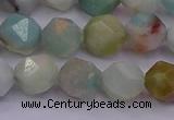 CAM1413 15.5 inches 10mm faceted nuggets amazonite gemstone beads