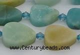 CAM1421 15.5 inches 11*16mm flat teardrop Chinese amazonite beads