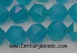 CAM1433 15.5 inches 10mm faceted nuggets dyed amazonite gemstone beads