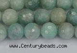 CAM1452 15.5 inches 8mm faceted round amazonite gemstone beads