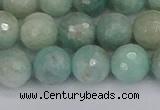 CAM1453 15.5 inches 10mm faceted round amazonite gemstone beads