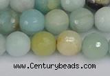 CAM1461 15.5 inches 10mm faceted round amazonite beads wholesale