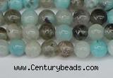 CAM1480 15.5 inches 4mm round Madagascar black amazonite beads