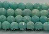 CAM1521 15.5 inches 6mm faceted round natural peru amazonite beads