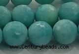 CAM1525 15.5 inches 14mm faceted round natural peru amazonite beads