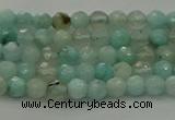 CAM1560 15.5 inches 4mm faceted round Russian amazonite beads