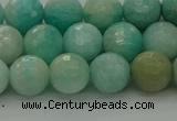 CAM1562 15.5 inches 8mm faceted round Russian amazonite beads