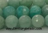 CAM1564 15.5 inches 12mm faceted round Russian amazonite beads