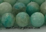 CAM1565 15.5 inches 14mm faceted round Russian amazonite beads