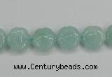 CAM159 15.5 inches 12mm carved flower amazonite gemstone beads