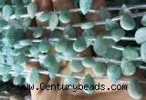 CAM1696 Top drilled 8*12mm faceted briolette amazonite beads