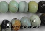 CAM174 15.5 inches 12*16mm faceted rondelle amazonite gemstone beads