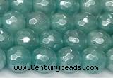 CAM1755 15 inches 6mm faceted round AB-color imitation amazonite beads