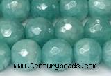 CAM1756 15 inches 8mm faceted round AB-color imitation amazonite agate beads