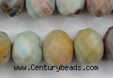 CAM176 15.5 inches 16*20mm faceted rondelle amazonite gemstone beads