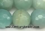 CAM1773 15 inches 12mm faceted round amazonite beads