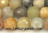 CAM1775 15 inches 6mm faceted round yellow amazonite beads