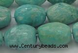 CAM342 15.5 inches 13*18mm faceted nuggets natural peru amazonite beads