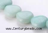 CAM56 16*16mm natural amazonite heart gemstone beads Wholesale