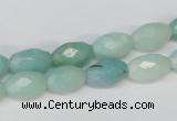 CAM604 15.5 inches 8*12mm faceted rice Chinese amazonite gemstone beads