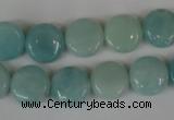 CAM619 15.5 inches 12mm flat round Chinese amazonite gemstone beads