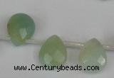 CAM634 Top-drilled 8*10mm faceted flat teardrop Chinese amazonite beads