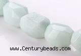 CAM84 faceted pebble natural amazonite 11*16mm beads Wholesale