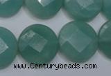 CAM945 15.5 inches 20mm faceted coin amazonite gemstone beads