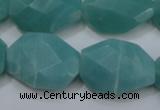 CAM968 15.5 inches 18*25mm twisted & faceted freefrom amazonite beads