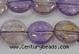 CAN44 15.5 inches 18mm flat round natural ametrine gemstone beads