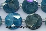 CAP751 15 inches 10mm faceted coin apatite beads